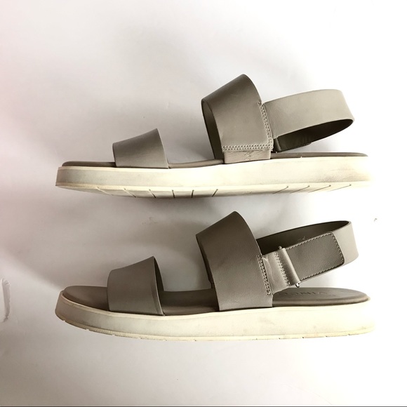 Vince Grey Leather Sandals - Picture 2 of 4